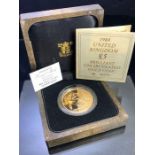 United Kingdom £5 five pound Brilliant Uncirculated Gold coin in original box with paperwork No