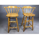 Pair of pine kitchen bar stools