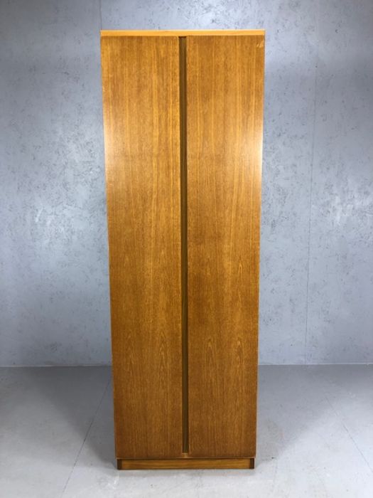 Mid Century style two door single wardrobe, approx 56cm x 54cm x 168cm tall