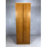 Mid Century style two door single wardrobe, approx 56cm x 54cm x 168cm tall