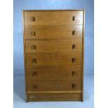 Mid Century set of six drawers, approx 77cm x 44cm x 120cm