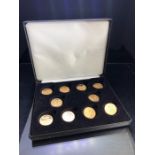 A Good Collection of ten (10) Gold half sovereigns 22ct Gold in a collectors box all dated 1982