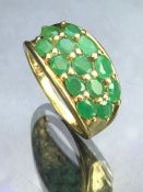 9ct Gold ring set with faceted gemstones in claw settings size 'O' approx 4.2g