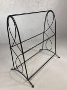 Modern metal towel rail approx 70 x 76cm tall