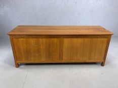 Large contemporary wooden ottoman / chest, approx 144cm x 47cm x 56cm tall