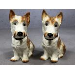 Pair of large ceramic dogs, marked made in England, approx 27cm tall