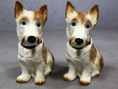 Pair of large ceramic dogs, marked made in England, approx 27cm tall