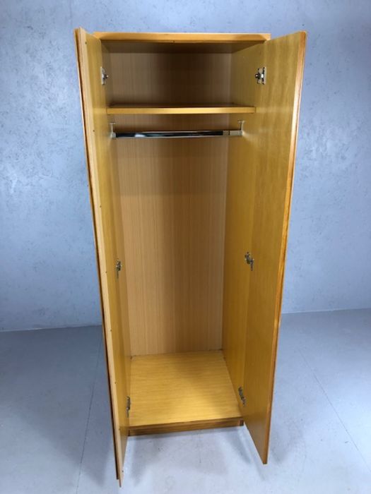 Mid Century style two door single wardrobe, approx 56cm x 54cm x 168cm tall - Image 3 of 4