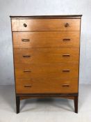 Mid Century chest of five drawers by Austin Suite