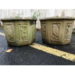 Two octagonal garden planters