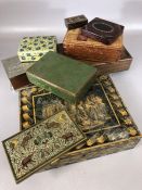 Good collection of boxes to include Eastern design Wooden leather & Metal boxes (9)