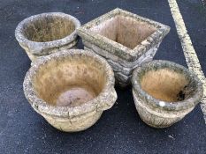 Collection of four garden planters