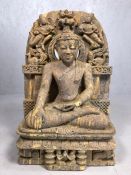 Sandstone carved Buddha (Possibly Akshobhya) an original carved Majestic Sculpture approx