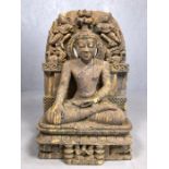 Sandstone carved Buddha (Possibly Akshobhya) an original carved Majestic Sculpture approx