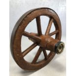 Decorative eight-spoke cart wheel, approx 46cm in diameter