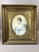 Continental School, framed portrait of a young woman, watercolour, inscriptions to reverse