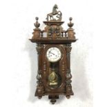 Vienna style eight day spring driven striking clock in mahogany case, circa 1880 - 1890, with