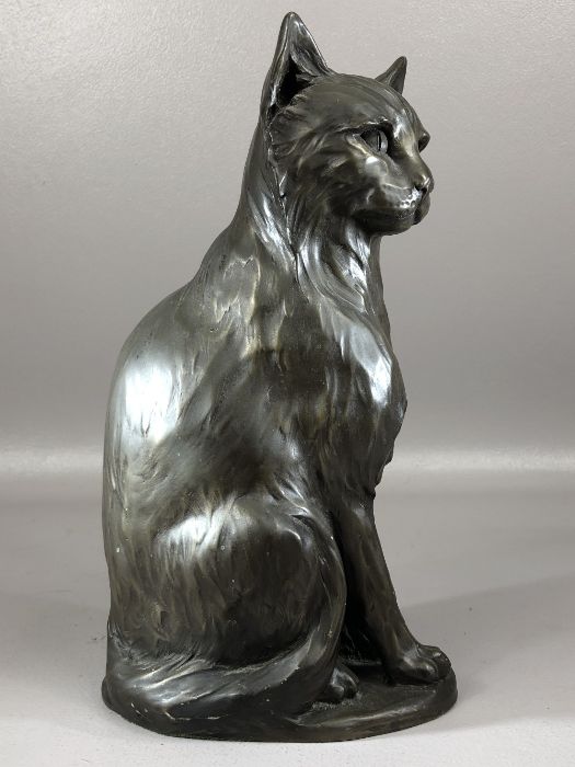 Heavy figure of a seated cat marked 'Sophie Connors'. approx 27cm in height - Image 2 of 5