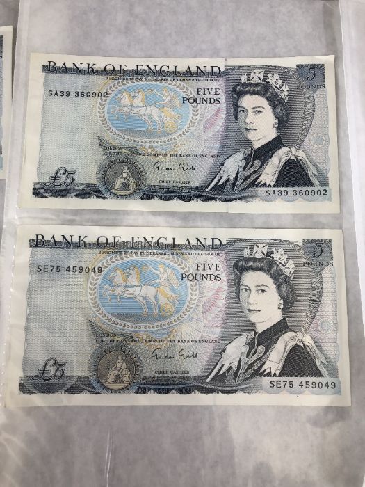 Bank of England old notes (excellent condition/ as new) four £5 notes and three one pound note ( - Image 3 of 4