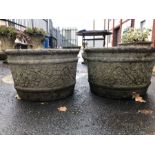 Two circular garden planters, approx diameter 45cm