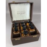 Vintage biochemic / apocathery medicine cased set of 10 glass bottles within wooden box produced