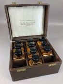 Vintage biochemic / apocathery medicine cased set of 10 glass bottles within wooden box produced