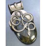 Silver 925 and Labradorite pendant of snake design approx 60mm x 35mm