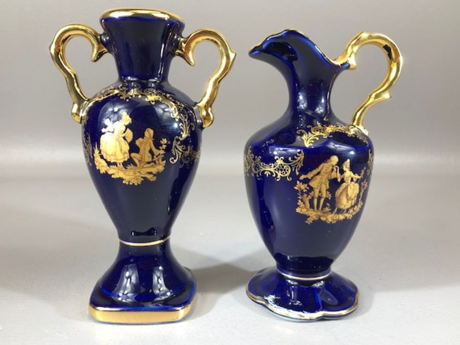 Collection of Limoges Blue & gold Urn, lidded pots etc (4) - Image 2 of 5