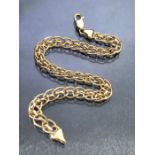 9ct Gold hallmarked bracelet of multi link design approx 17cm in length and 4g