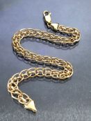 9ct Gold hallmarked bracelet of multi link design approx 17cm in length and 4g