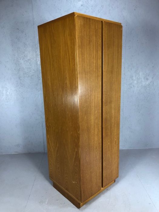 Mid Century style two door single wardrobe, approx 56cm x 54cm x 168cm tall - Image 4 of 4