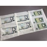 Bank of England old notes (excellent condition/ as new) four £5 notes and three one pound note (