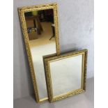 Two gilt framed mirrors, the larger approx 130cm tall