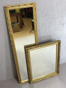 Two gilt framed mirrors, the larger approx 130cm tall