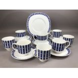 Susie Cooper 'Neptune' Pattern part tea set to include six teacups and saucers, six plates, milk