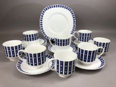 Susie Cooper 'Neptune' Pattern part tea set to include six teacups and saucers, six plates, milk