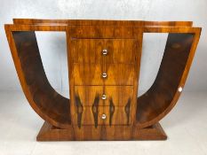 Art Deco style console table with four drawers to centre, approx 120cm x 40cm x 90cm tall