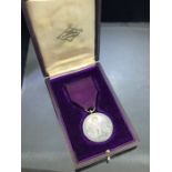OBE Medal in original case by John Pinches London with Purple ribbon "FOR GOD AND THE EMPIRE"