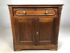 Antique cupboard with drawer above and two door cupboard below, approx 80cm x 39cm x 77cm tall