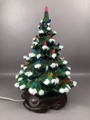 Ceramic Christmas tree which lights up, height approx 43cm ... HAPPY CHRISTMAS!!