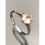 Platinum and Solitaire Diamond ring, the diamond approx 1.0ct, total weight approx 1.9g and size L/M