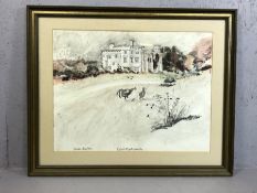 DAVID BIRTWHISTLE, pencil and watercolour, 'Shute Barton', East Devon, approx 62cm x 47cm, signed