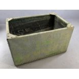 Large vintage galvanised metal rectangular tank / planter, approx 90cm x 59cm x 52cm