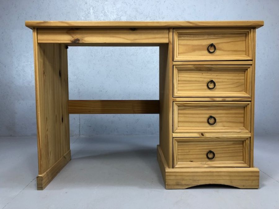 Pine desk or dressing table with four drawers - Image 3 of 4