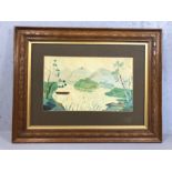 Interesting framed watercolour of a lake scene, signed P. D. WOODLEY, and dated 1915, approx 52cm
