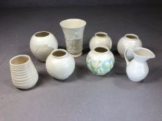 Good collection of Spode Velamour ceramics to include globular pot in light pastel colours. Designed