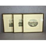 Three cricket-themed hand coloured engravings to include 'Grand Cricket Match - played in Lords