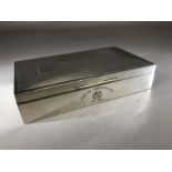 Silver hallmarked Cigarette box engraved to front "Jubilee Presentation" by maker H. BROS approx