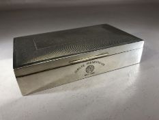 Silver hallmarked Cigarette box engraved to front "Jubilee Presentation" by maker H. BROS approx