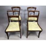 Two pairs of Victorian antique chairs, all newly upholstered in floral cream fabric